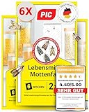 PIC Lebensmittelmotten Falle - 6 Lebensmittelmottenfallen - Mottenfalle mit Pheromon für ideale Wirkung - Mottenfalle Lebensmittel - Effektive Klebefallen zur Befallsermittlung von Lebensmittelmotten