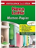 Nexa Lotte Mottenschutzpapier, schützt effektiv bis zu 6 Monate vor Kleidermotten und Pelzkäferlarven, 2x2 Streifen